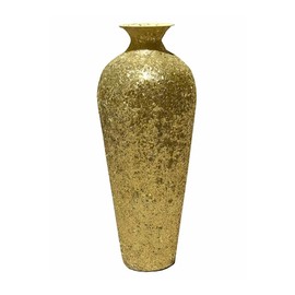 DecorShore Floor Vase, Mosaic Vase, 20 Inch Tall Vase, Decorative Vase -Artisan Metal Accent Vase with Sparkling Metallic Glass Flake Overlay