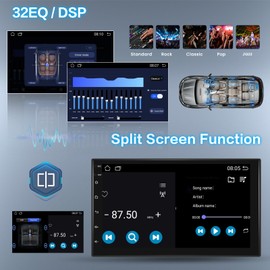 Inefala Android 13 Double Din Car Stereo with GPS Navigation Backup Camera, 7 inch Touchscreen Car Radio Android with GPS WiFi EQ SWC FM RDS Radio