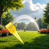 Yellow Mini Portable Sprinkler and Rain Gauge Wide Mouth Bright
