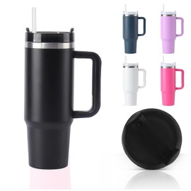 40oz Tumbler with Handle & Straw Lid | Double wall Vacuum Reusable Stainless Steel Insulated Water Bottle Travel Mug Cup | BPA - Free |