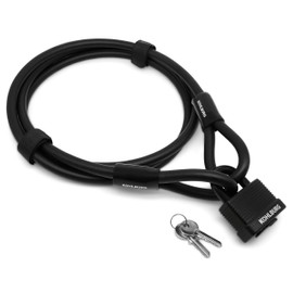 KOHLBURG Cable Lock 2 Metres Long – Lock Easy to Lock without Key – Steel Cable 2 m for Bicycle with Velcro Fasteners – Steel Cable 200 cm for Garden Furniture & as a Bicycle Lock