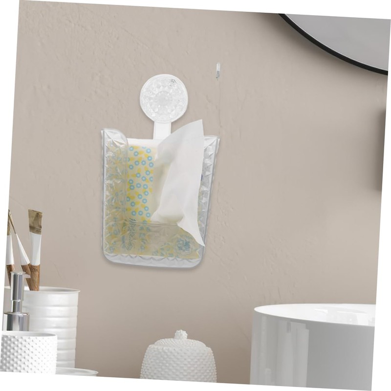 CAXUSD 2pcs Suction Cup Bathroom Tissue Holder Wall Mounted Wipes
