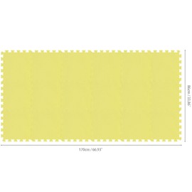 qqpp EVA Rubber 18 Tiles Interlocking Puzzle Foam Floor Mats - Baby Play Mat for Playing | Exercise Mat for Home Workout. Yellow. QC-Eb18N