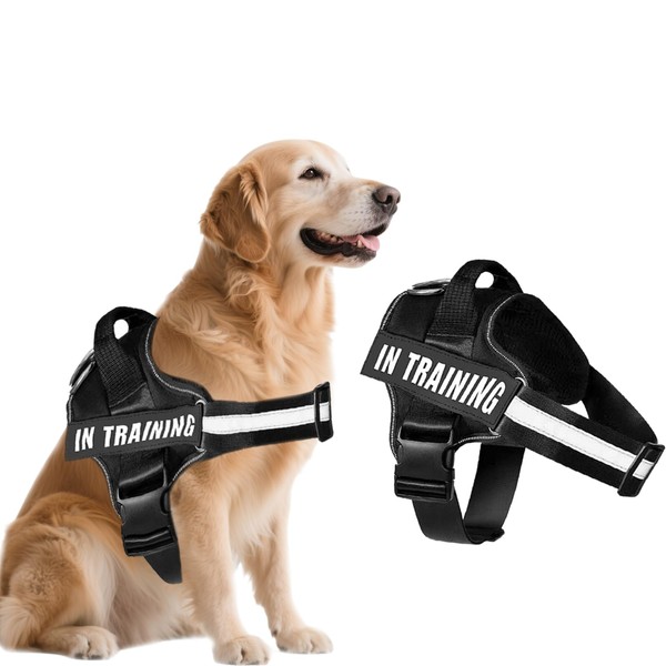 BMYUK Anti-Pull Dog Harness Reflective Elements Carabiner Design Adjustable Breathable