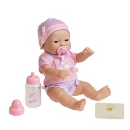 JC Toys - La Newborn Nursery | 7 Piece Doll Gift Set | 12" Life-Like Asian Doll with Accessories | Purple | Ages 2+ (18346)