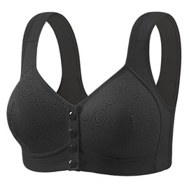 Comfy Orthopedic Anti-Sagging Bras for Senior Women Posture Correcting Bralettes Breathable Push Up Everyday Bras(Black,X-Large)