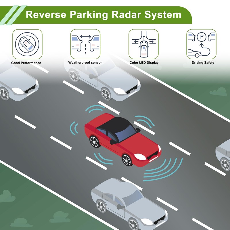 X AUTOHAUX Reverse Backup Radar System Distance Detection Reverse Parking