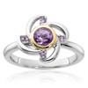 IceCarats 925 Sterling Silver Purple Amethyst Pink Quartz Ring Gemstone