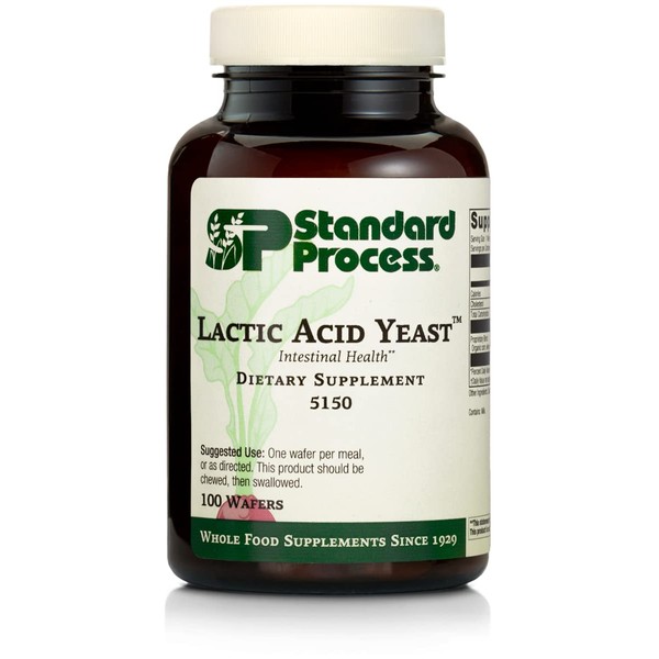 Standard Process Lactic Acid Yeast - Whole Food GI, Digestion and Digestive Health, Saccharomyces cerevisiae - 100 Wafers