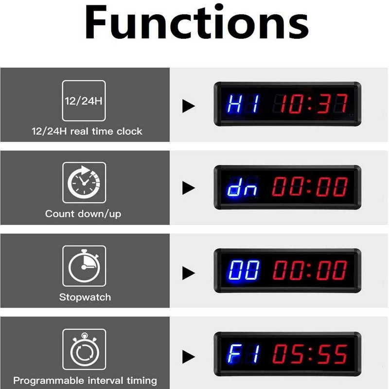 BTBSIGN LED Interval Timer Count Down/Up Clock Stopwatch with Remote