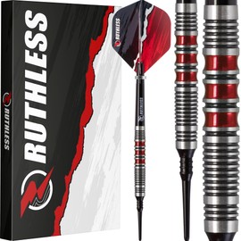 RUTHLESS Red Falcon Soft Tip Tungsten Darts Set, Red, 18g