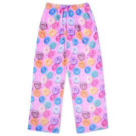 iscream Big Girls Bake Shop Print Silky Soft Plush Pants - Go Do-Nuts, Large (14)