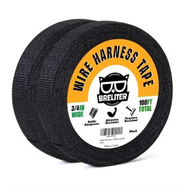 Breliter Wire Harness Tape 2Pack High Temp Wiring Harness Self-Adhesive Auto Electrical