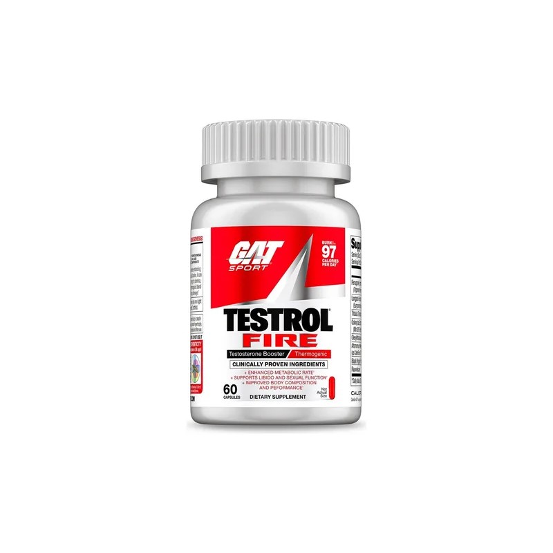 Testrol Fire Gat Sport 60 Cápsulas Termogénico Sabor Sin Sabor