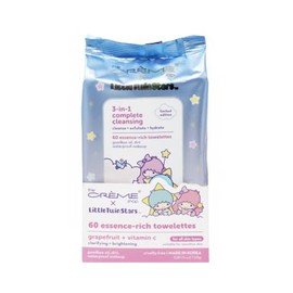 The Crme Shop Little Twin Stars 3-In-1 Complete Cleansing Wipes - Grapefruit Make Up Remover | Hydrating Makeup Wipes (60 Pre-Wet Wipes)