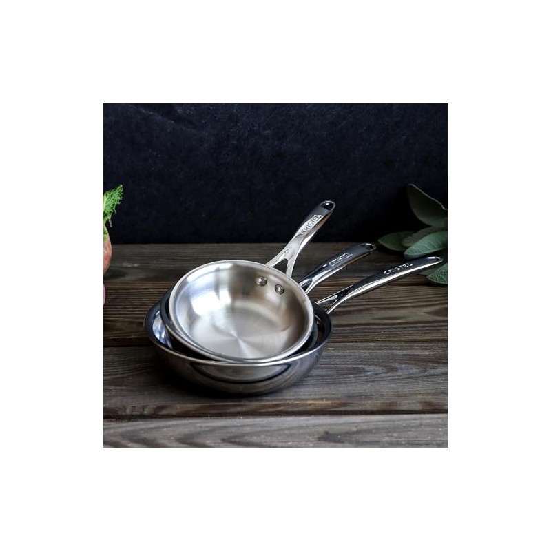 Cristel Castel'Pro Mini Frying Pan, 5" Diameter, 3-Ply Construction, Safe