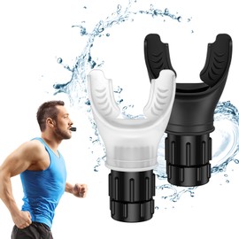 AMIR Upgraded Portable Breathing Trainer, Adjustable Resistance Breathe Trainer, Compact Muscle Trainer, Improve Strength and Endurance, Exercise Device for Sports, Running, Martial (Black,White)