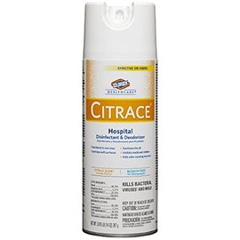 Clorox Healthcare Citrace Hospital Disinfectant & Deodorizer, Citrus, 14Oz Aerosol, 12/Carton