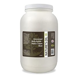 Nature's Oil Unscented Heavy Body Butter/Cream Base, 1 Gallon, Ultra Premium Moisturizing and Nourishing Formula