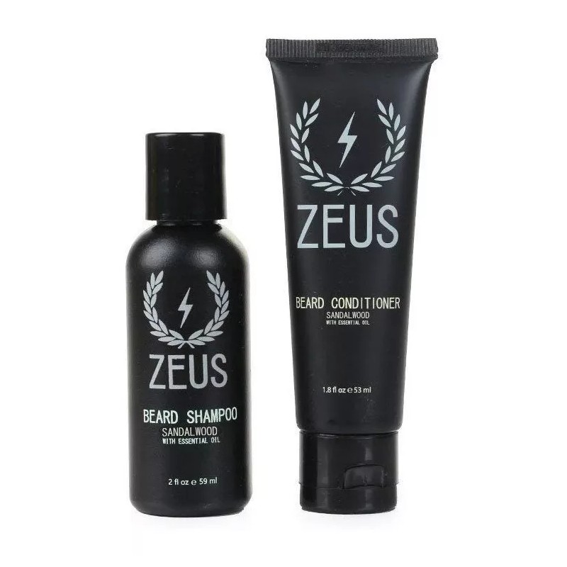 Zeus Viaje Barba Champú Y Acondicionador Conjunto Hombres, S