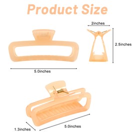 5 Inch Extra Large Claw Clips for Women – Rounded Unbreakable Jumbo Hair Clips for Thick Hair, Strong Hold Non-Slip XL Hair Accessories for Women & Teen Girls