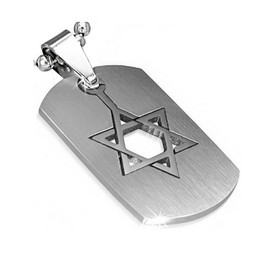 My Daily Styles Stainless Steel Silver-Tone Religious Jewish Star of David Pendant Necklace, 24"