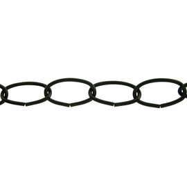 KingChain 536521 1/8-inch x 50 ft. Lightweight Decorative Oval Chain with 45 lb. Safe Working Load, Black Finish, for Hanging Baskets, Planters, Light Fixtures, Chandeliers