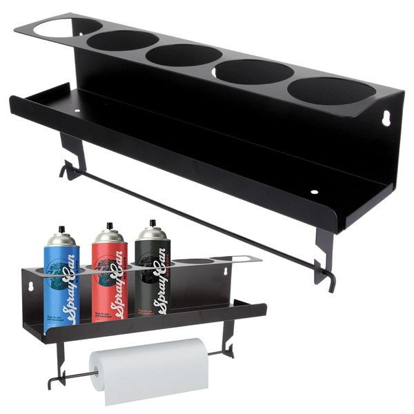 QTLCOHD 5 Aerosol Spray Can Holder with Paper Towel Holder,