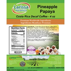 Pineapple Papaya Costa Rica Decaf Coffee (Gourmet, Naturally Flavored, Whole Coffee Beans) (4 oz, ZIN: 565401)
