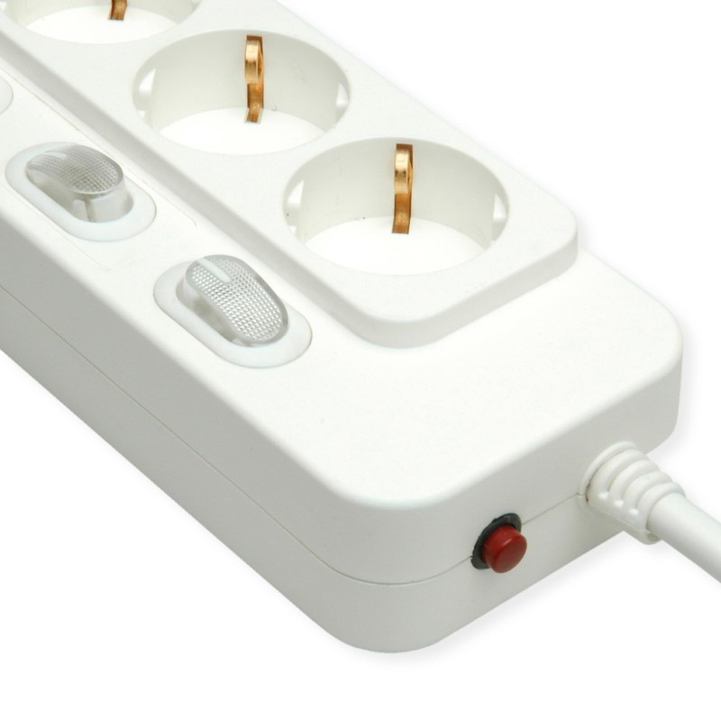 Value 3 m 4 Way Single Switch Power Strip White