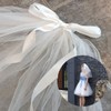 Elegant Double Layer Bridal Veil with Ribbon Accessory