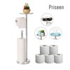 Toilet Paper Holder Stand with Phone Shelf, Freestanding TP Holder,