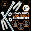 Concrete Anchors Set with 6" Lag Bolt, Lag Shield and