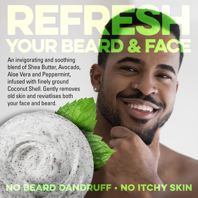Gnarly Joe Refreshing Peppermint Beard and Face Exfoliant, Wash and