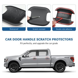 DLOVEG Exterior Door Handle Bowl Cover Compatible for Ford F150 2021 2022 2023 2024 Accessories for F-150 2021 2022 2023 2024 Door Handle Bowl Scratch Protector Carbon Fiber (Matte Black)