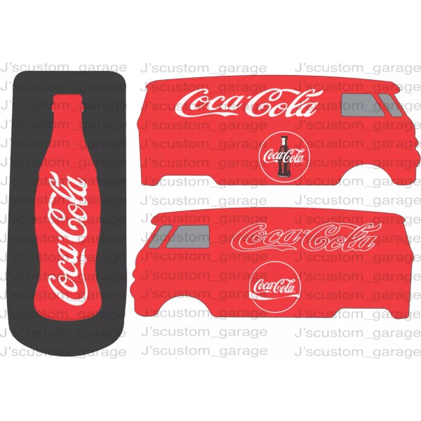 Coca Cola Volkswagen bus 1/64 custom water slide decal Compatible