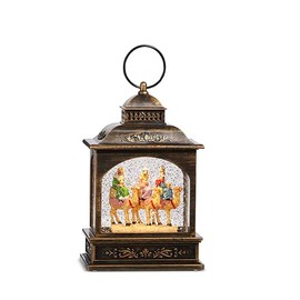 RAZ Imports Wisemen Lighted Water Lantern, 8-inch Height, Christmas Decor, Holiday Season, Table and Shelve Accent