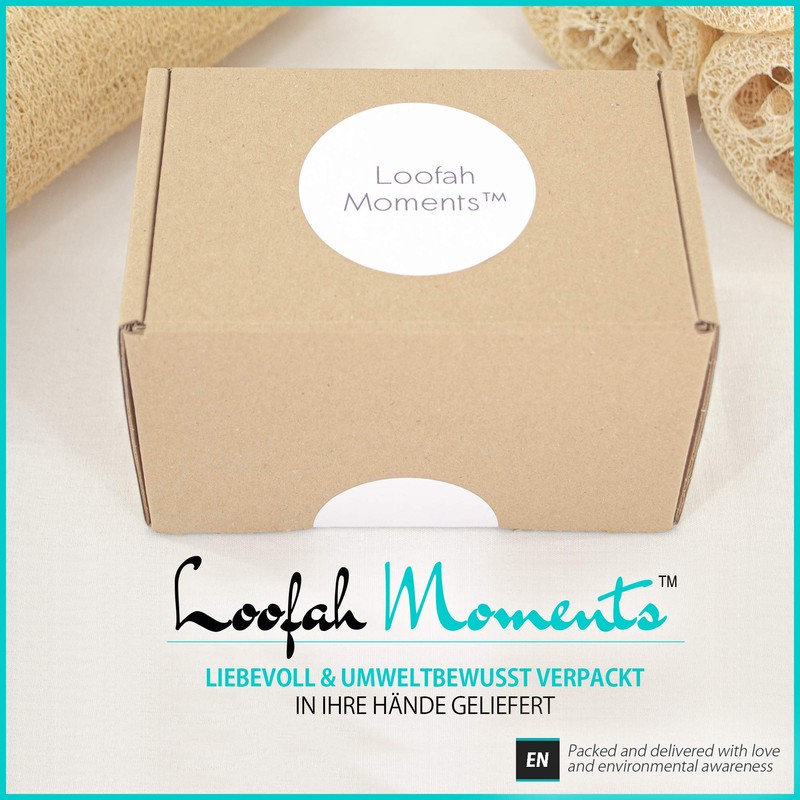 Loofah Moments Loofah Sponge, Plastic-Free & Unbleached, Natural Sponge Made
