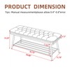 Thick Cushioned Shoe Bench, Entryway Bench with Metal Shoe Rack,