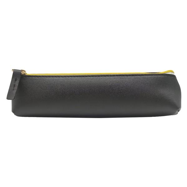 ALLY-MAGIC Leather Pencil Case Coloured Slim Pencil Case with Metallic