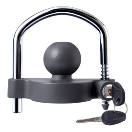 METOWARE Trailer Coupler Lock Universal Adjustable Heavy-Duty Steel Trailer Hitch Lock, Anti Theft Trailer Ball Lock Towing Lock for Towing Caravan Trailer Security Fits 1-7/8",2”, 2-5/16" Coupler