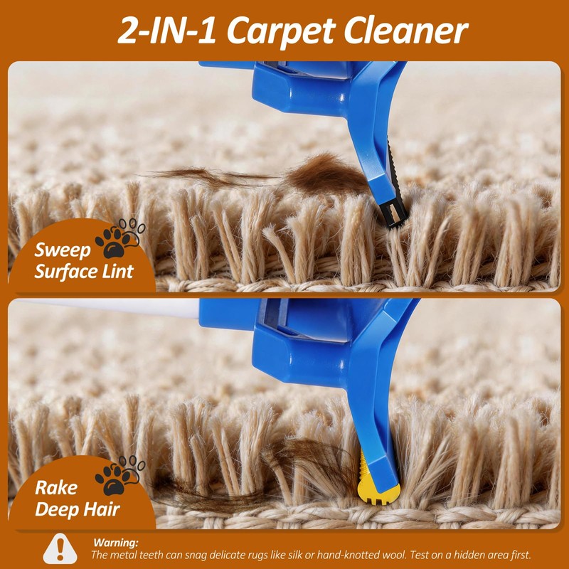 Topmart Carpet Rake with 60" Long Adjustable Handle