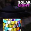 Solar Bird Feeder with Stained Glass, Easy Clean and Top