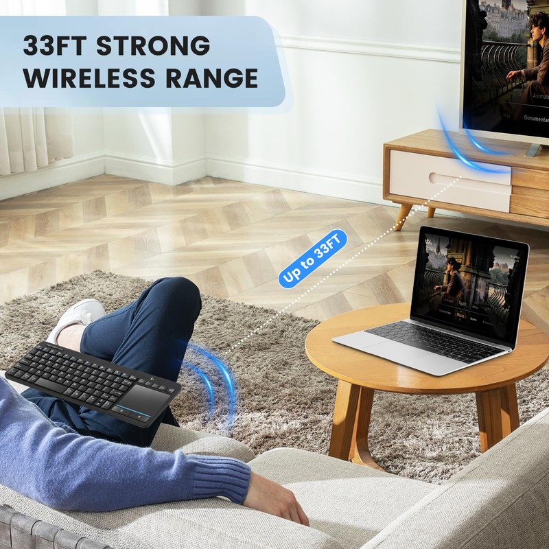 Bnnwa Kabellose Bluetooth-Tastatur, Bluetooth + 2,4 G Dual-Modus-Tastatur, klein, tragbar,