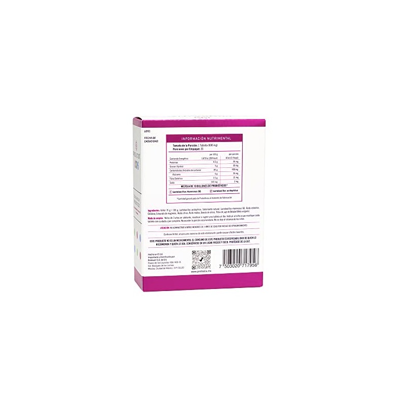 PROBIOTIX KIDS, 10 Billones de Probióticos, Tabletas Masticables Sabor Moras,