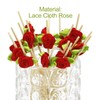Minisland Red Rose Flower Cocktail Picks, 4.7 Inch Long Bamboo