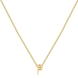 YeGieonr Halskette Dame Gold, Edelstahl Initialen Buchstaben Anhänger Kette,18K Vergoldet A-Z Buchstabenkette, Personalisierte Geburtstagsgeschenke für Frauen und Mädchen