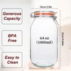 Galssmagic 64 oz Large Mason Jars Wide Mouth,3 Pack Half