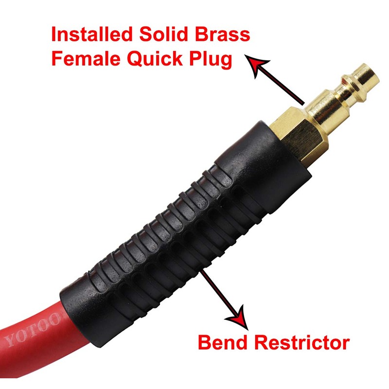 YOTOO Heavy Duty Rubber Air Hose 1/4-Inch by 25-Feet, 300