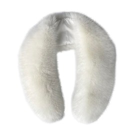 xiatty Women's Faux Fur Collar shawl Scarf for Winter Neck Warmer Scarf Wrap Like Real Fur Collar Extra Large White